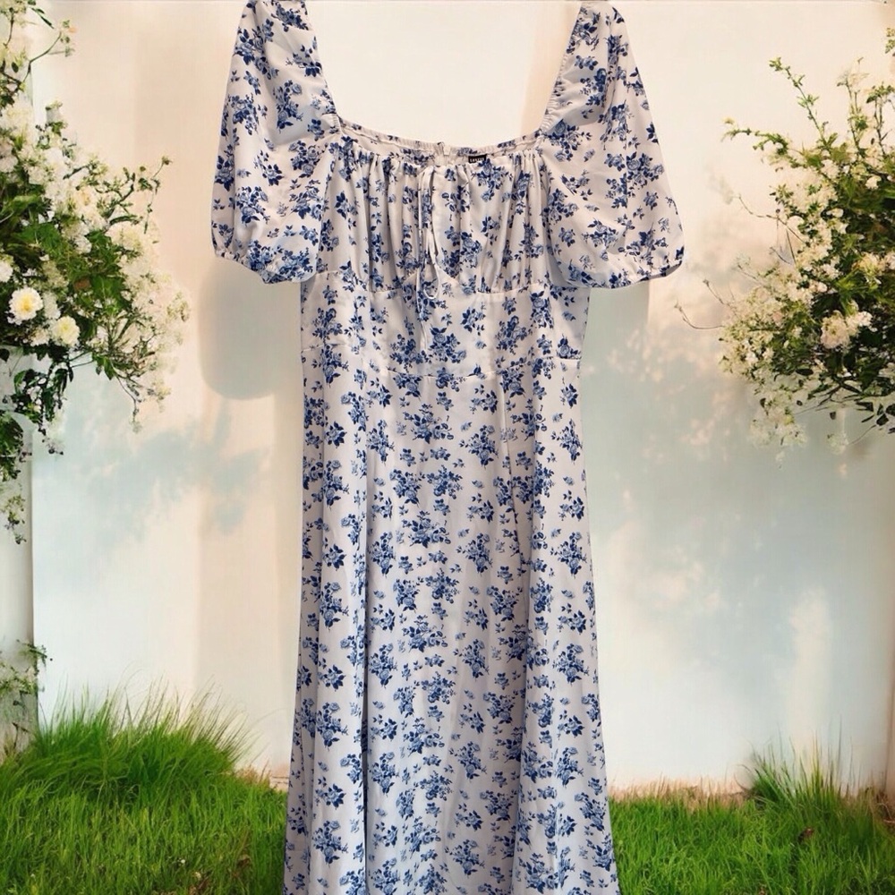 Floral Blue Maxi Dress